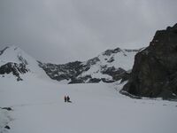 Вид на перевал Берга с востока с ледника Берга 2009 год