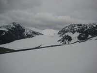 Снимок перевала Белакоринский с запада с ледника Берга 2009 год
