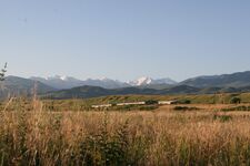 Вид на Центральный Джунгарский хребет с окраины села Покатиловка