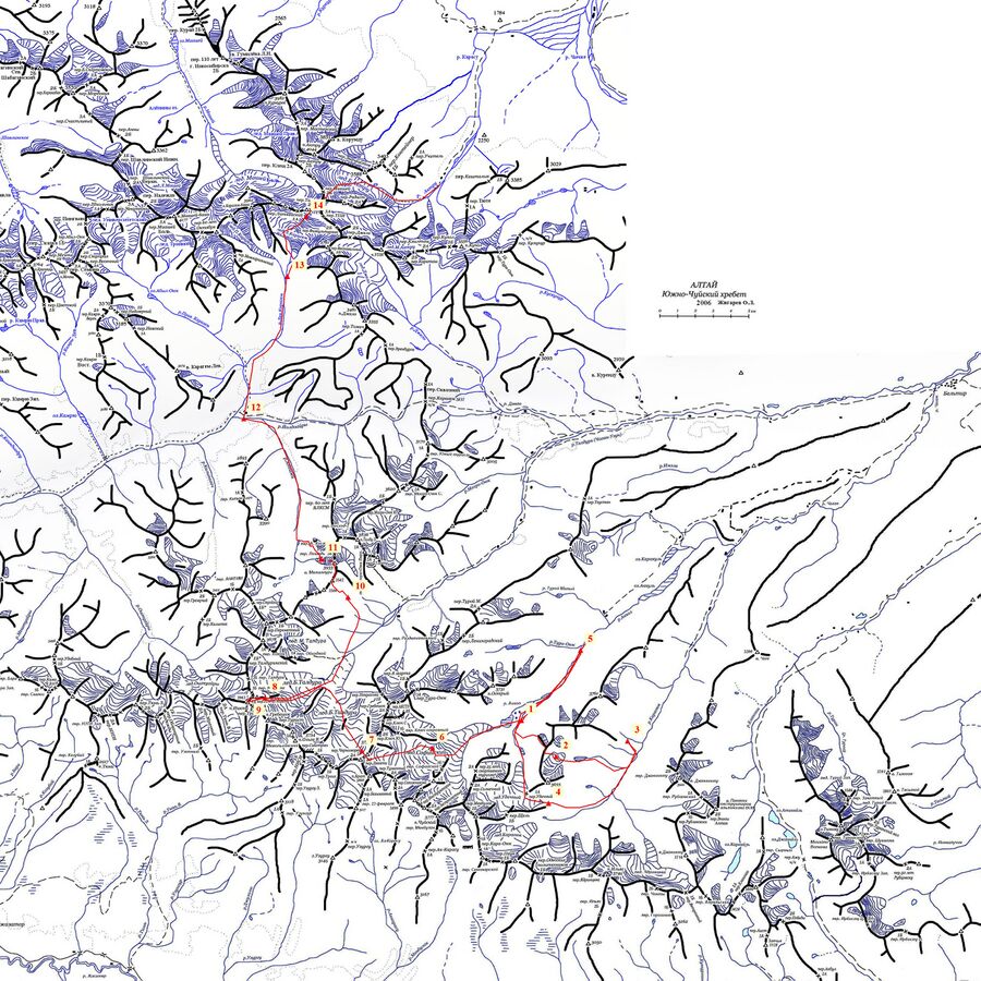 Северо чуйский хребет алтай карта